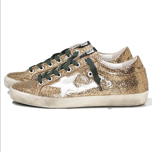golden goose sneakers gold glitter